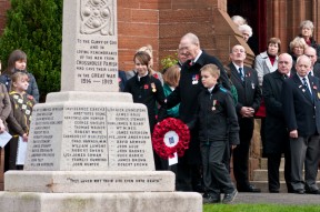 Young people remember at Crosshouse War memorial